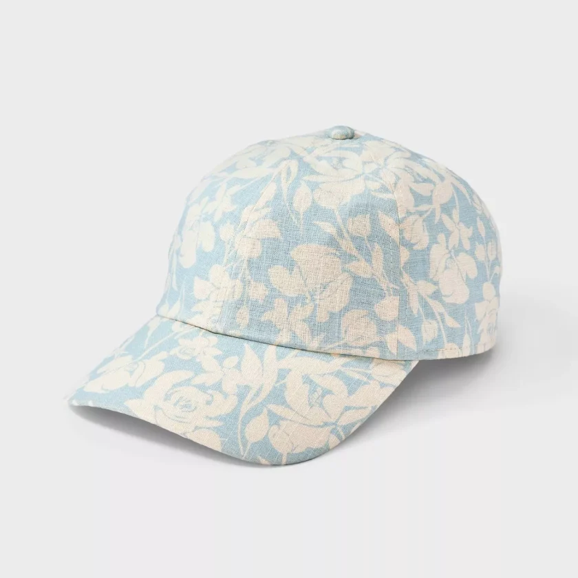 Women's Cotton Floral Print Baseball Hat : Adjustable Midweight Woven Cap